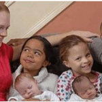 A family blessed with uncommon black and white twins experiences the same joy seven years later.