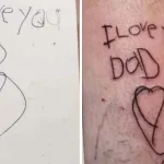 A dad tattoos his daughter’s last message after she died from cancer.